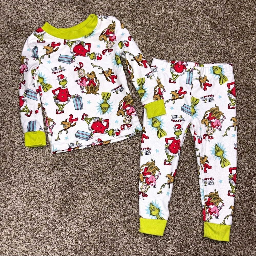 Dr. Seuss Grinch 2PC Pajama Set 12M Multicolor Long Sleeve Christmas